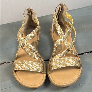 BOC Women's Braided Flats - Gold and Tan.                      order(78)